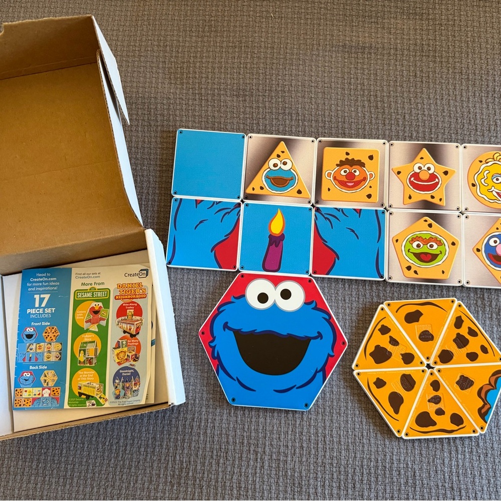Sesame Street Magnetic Tile Set - Blue, Red, Yellow